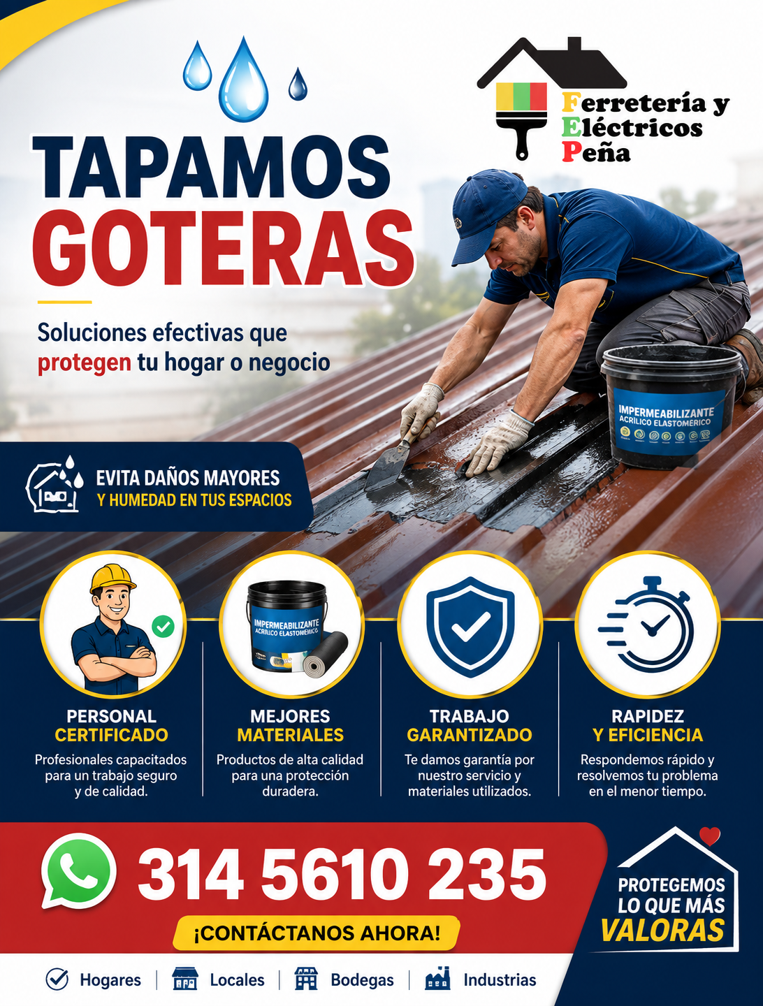 Tapar Goteras en hogar o local